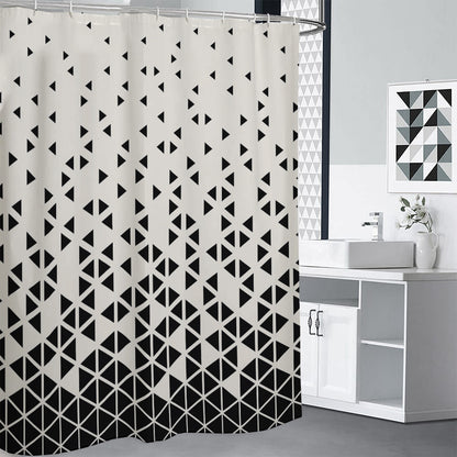 Black And White Geometric Pattern Print Premium Shower Curtain