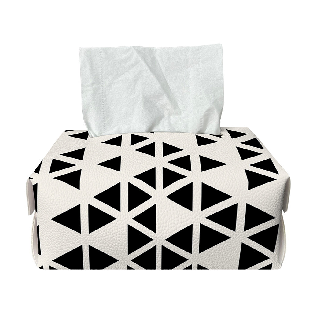 Black And White Geometric Pattern Print Rectangle Tissue Box Cover