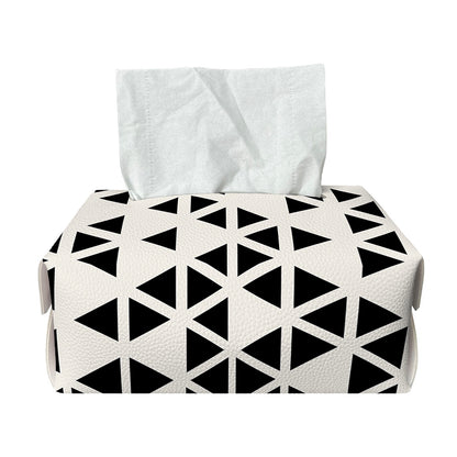 Black And White Geometric Pattern Print Rectangle Tissue Box Cover