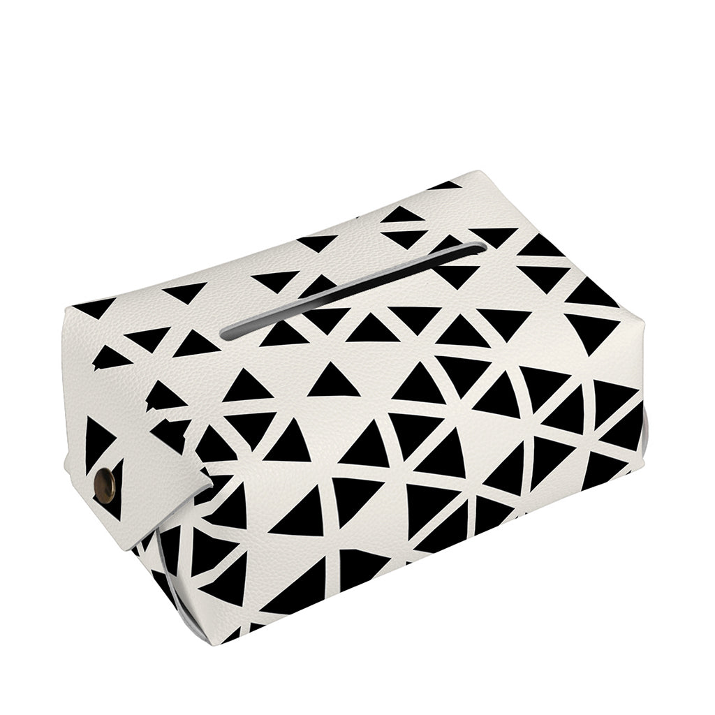 Black And White Geometric Pattern Print Rectangle Tissue Box Cover