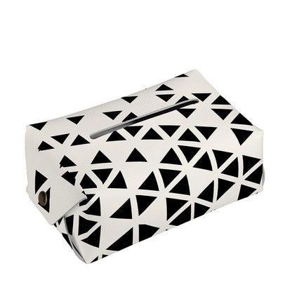 Black And White Geometric Pattern Print Rectangle Tissue Box Cover