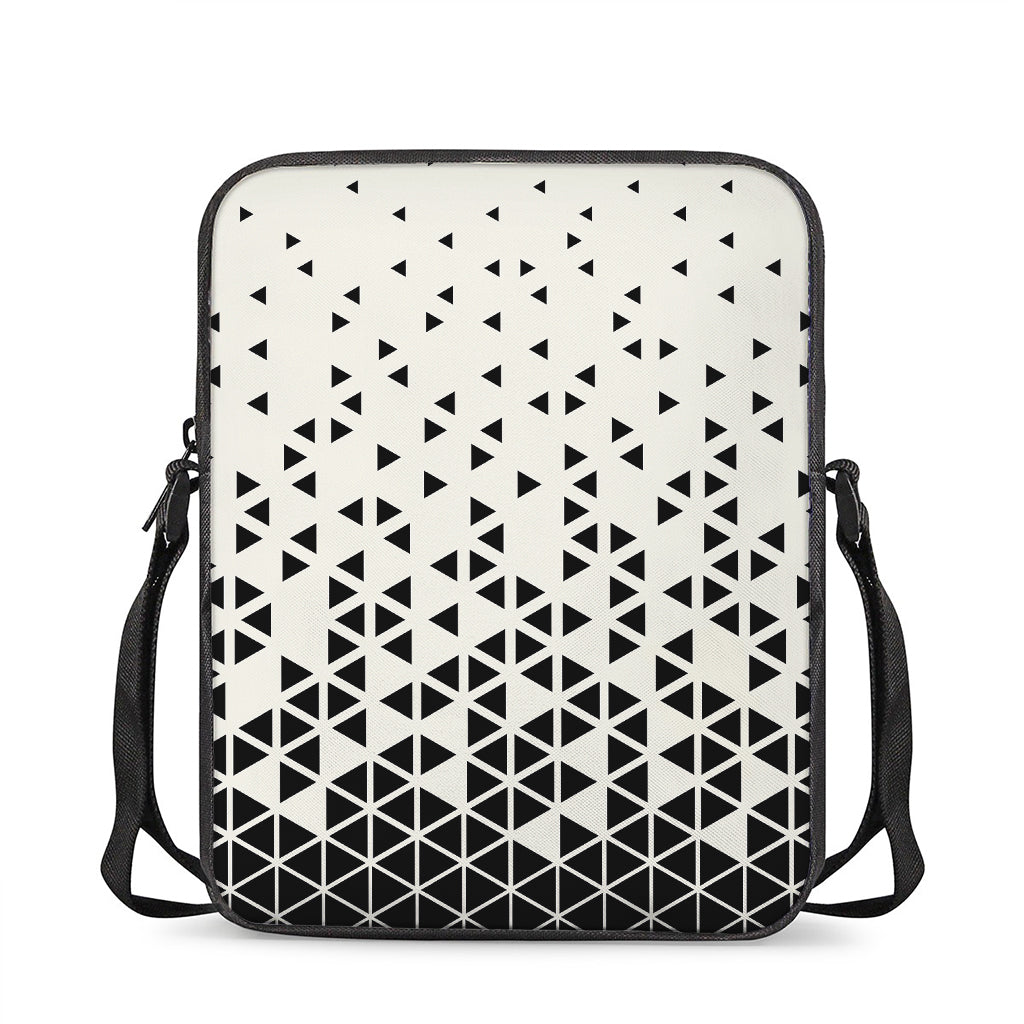 Black And White Geometric Pattern Print Rectangular Crossbody Bag