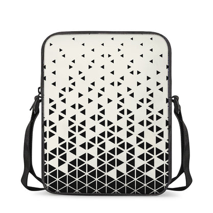 Black And White Geometric Pattern Print Rectangular Crossbody Bag