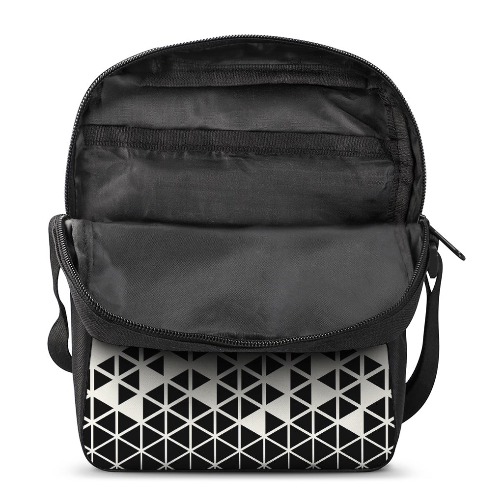 Black And White Geometric Pattern Print Rectangular Crossbody Bag