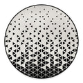 Black And White Geometric Pattern Print Round Floor Mat