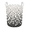 Black And White Geometric Pattern Print Round Laundry Basket
