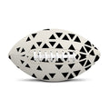 Black And White Geometric Pattern Print Rugby Ball