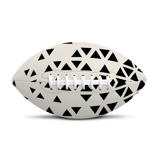 Black And White Geometric Pattern Print Rugby Ball