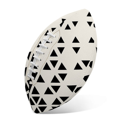 Black And White Geometric Pattern Print Rugby Ball