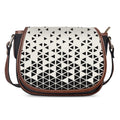 Black And White Geometric Pattern Print Saddle Bag