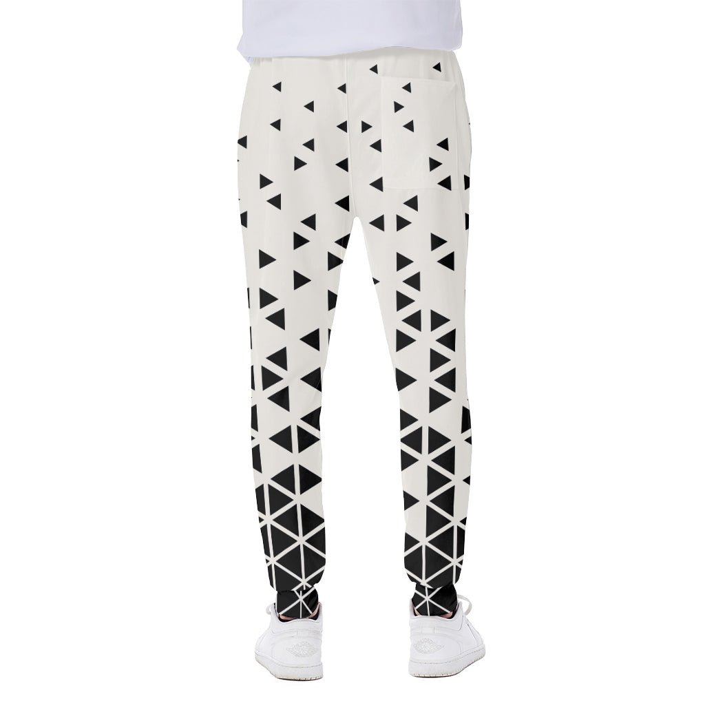 Black And White Geometric Pattern Print Scuba Joggers