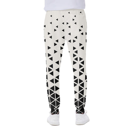 Black And White Geometric Pattern Print Scuba Joggers