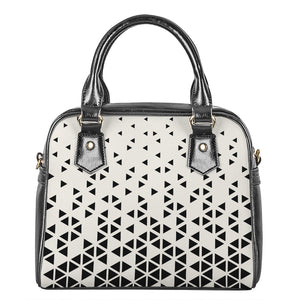 Black And White Geometric Pattern Print Shoulder Handbag