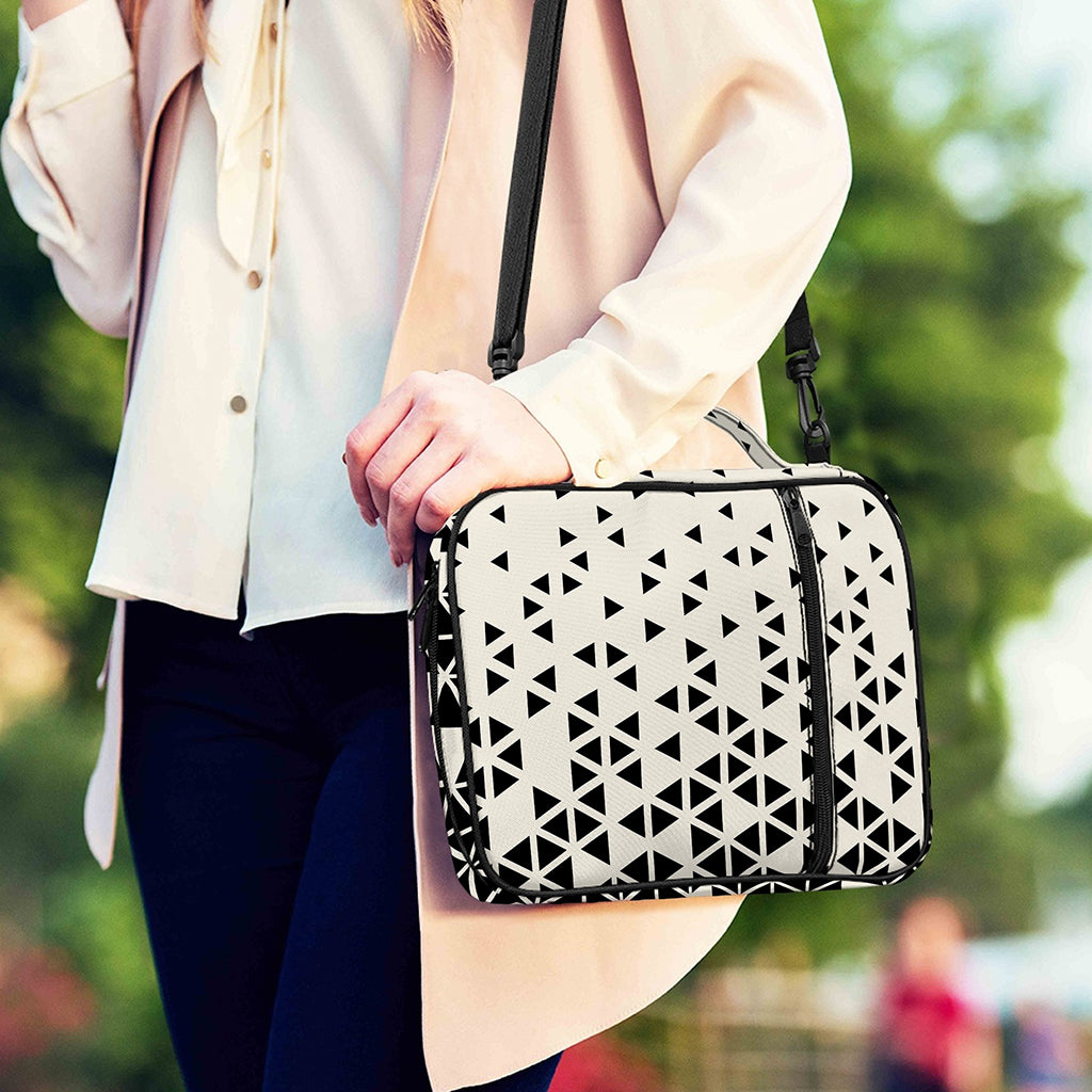 Black And White Geometric Pattern Print Shoulder Strap Bible Bag