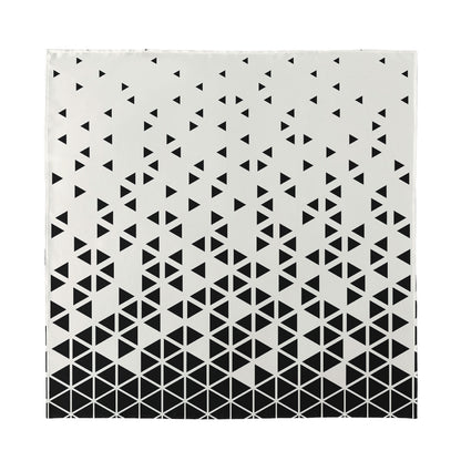 Black And White Geometric Pattern Print Silk Bandana