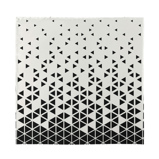 Black And White Geometric Pattern Print Silk Bandana