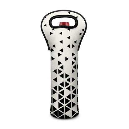 Black And White Geometric Pattern Print Single Neoprene Wine Tote