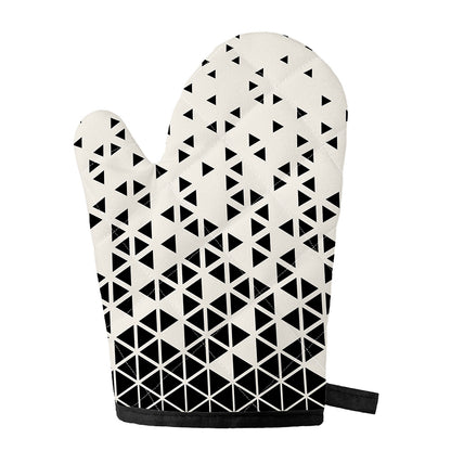 Black And White Geometric Pattern Print Single Oven Mitt