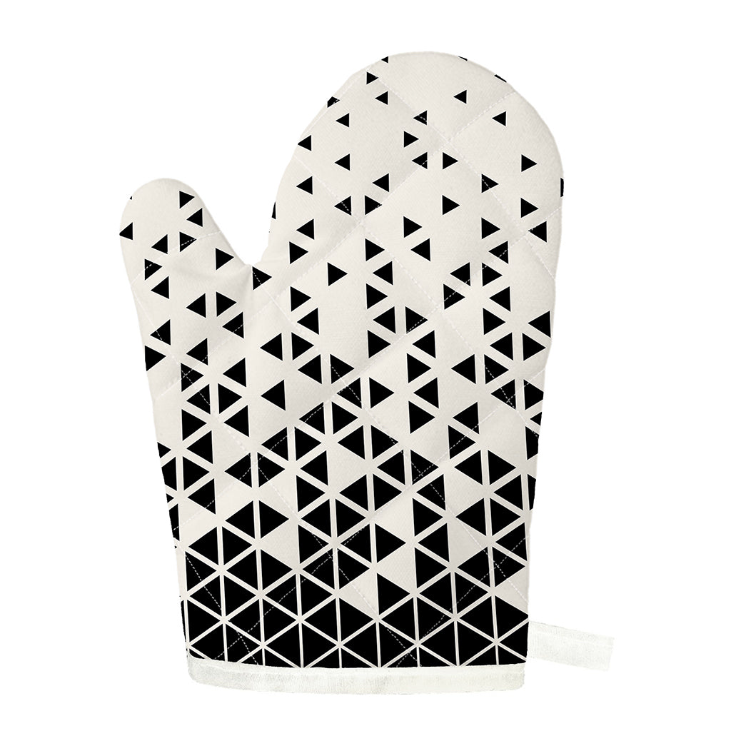 Black And White Geometric Pattern Print Single Oven Mitt
