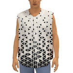 Black And White Geometric Pattern Print Sleeveless Baseball Jersey