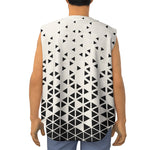 Black And White Geometric Pattern Print Sleeveless Baseball Jersey