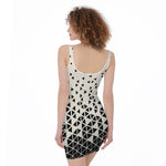 Black And White Geometric Pattern Print Sleeveless Bodycon Dress