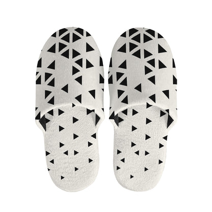 Black And White Geometric Pattern Print Slippers