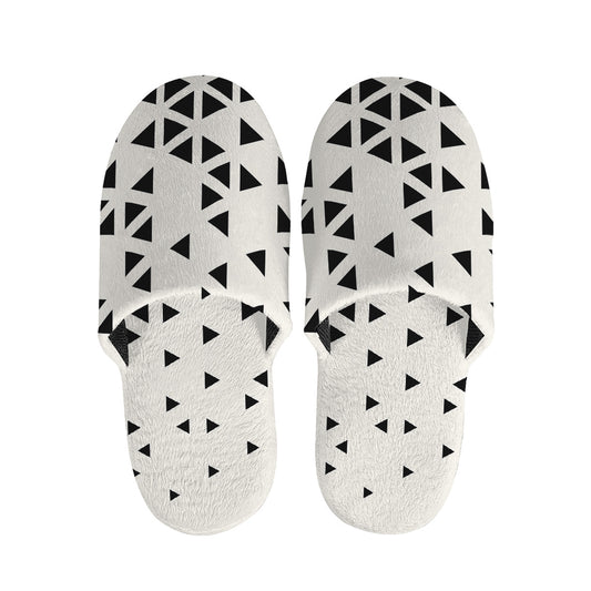Black And White Geometric Pattern Print Slippers
