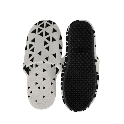 Black And White Geometric Pattern Print Slippers