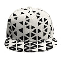 Black And White Geometric Pattern Print Snapback Cap