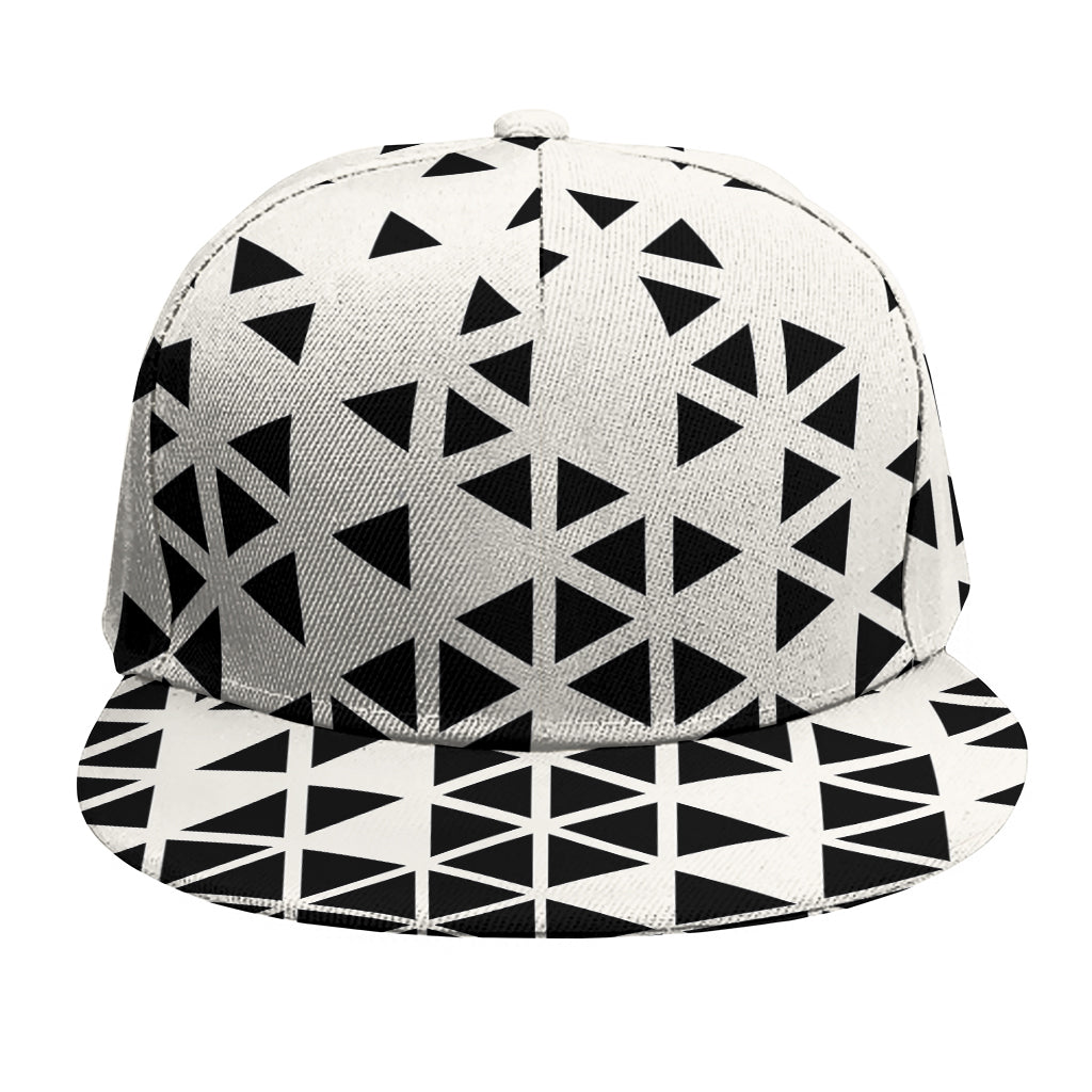 Black And White Geometric Pattern Print Snapback Cap