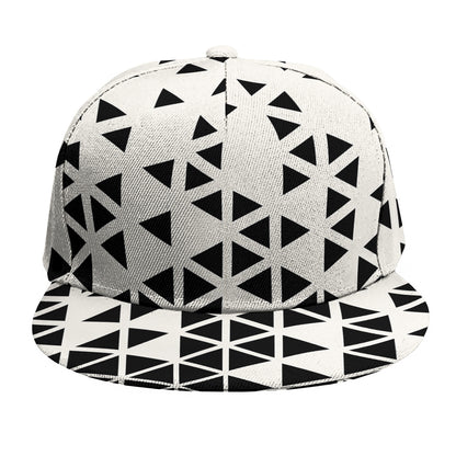 Black And White Geometric Pattern Print Snapback Cap
