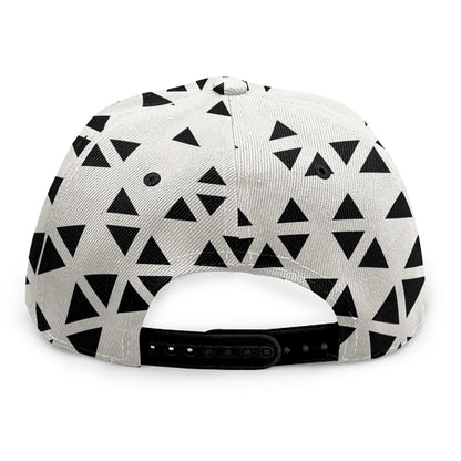 Black And White Geometric Pattern Print Snapback Cap