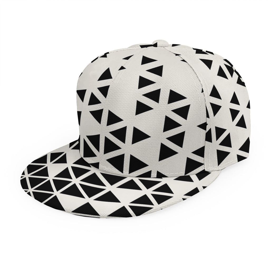 Black And White Geometric Pattern Print Snapback Cap