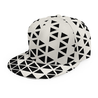 Black And White Geometric Pattern Print Snapback Cap