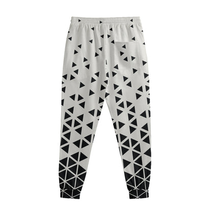 Black And White Geometric Pattern Print Sweatpants