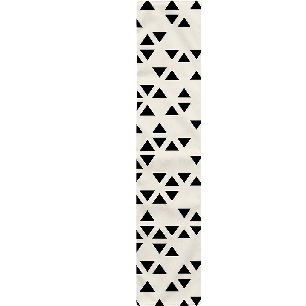 Black And White Geometric Pattern Print Table Runner