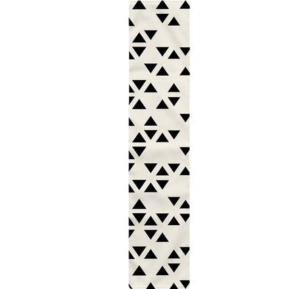 Black And White Geometric Pattern Print Table Runner