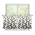 Black And White Geometric Pattern Print Tier Curtains