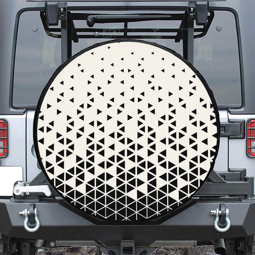 Black And White Geometric Pattern Print Tire Cover