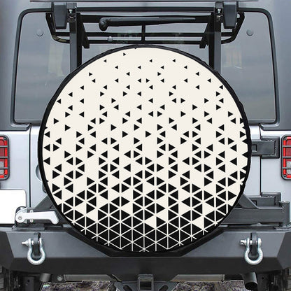 Black And White Geometric Pattern Print Tire Cover