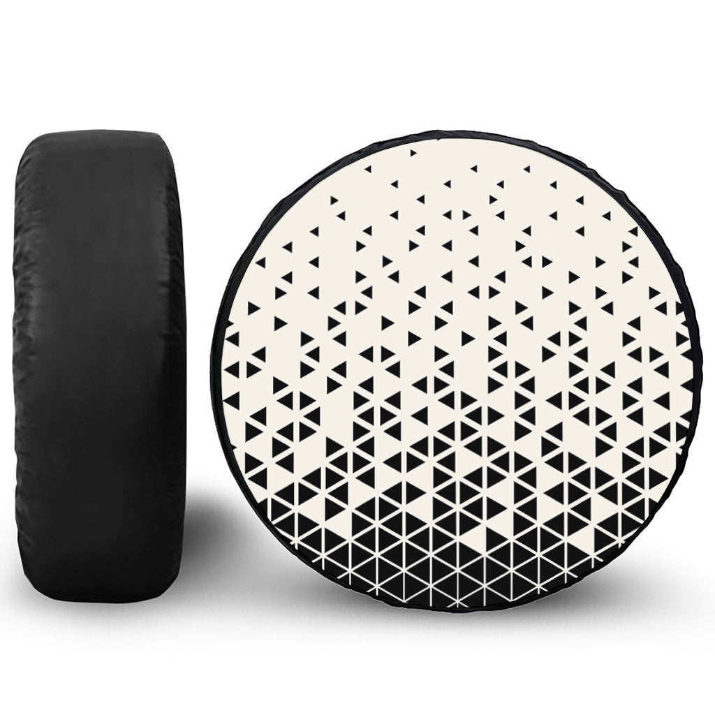 Black And White Geometric Pattern Print Tire Cover