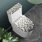 Black And White Geometric Pattern Print Toilet Lid And Tank Cover Set