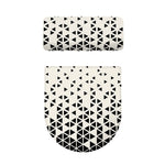 Black And White Geometric Pattern Print Toilet Lid And Tank Cover Set