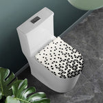 Black And White Geometric Pattern Print Toilet Lid Cover