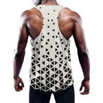 Black And White Geometric Pattern Print Training Tank Top