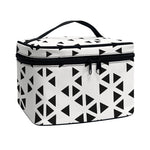 Black And White Geometric Pattern Print Travel Makeup Bag