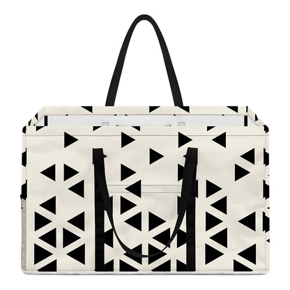 Black And White Geometric Pattern Print Utility Tote Bag