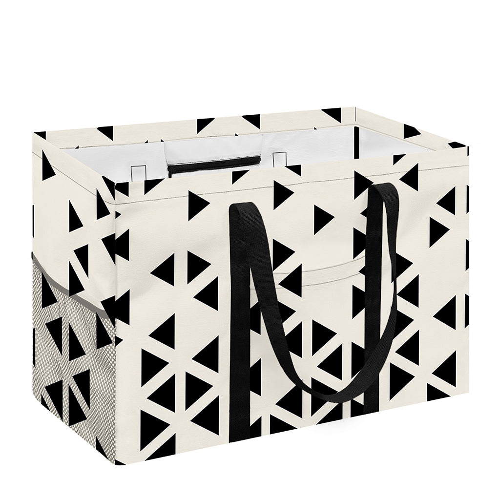 Black And White Geometric Pattern Print Utility Tote Bag