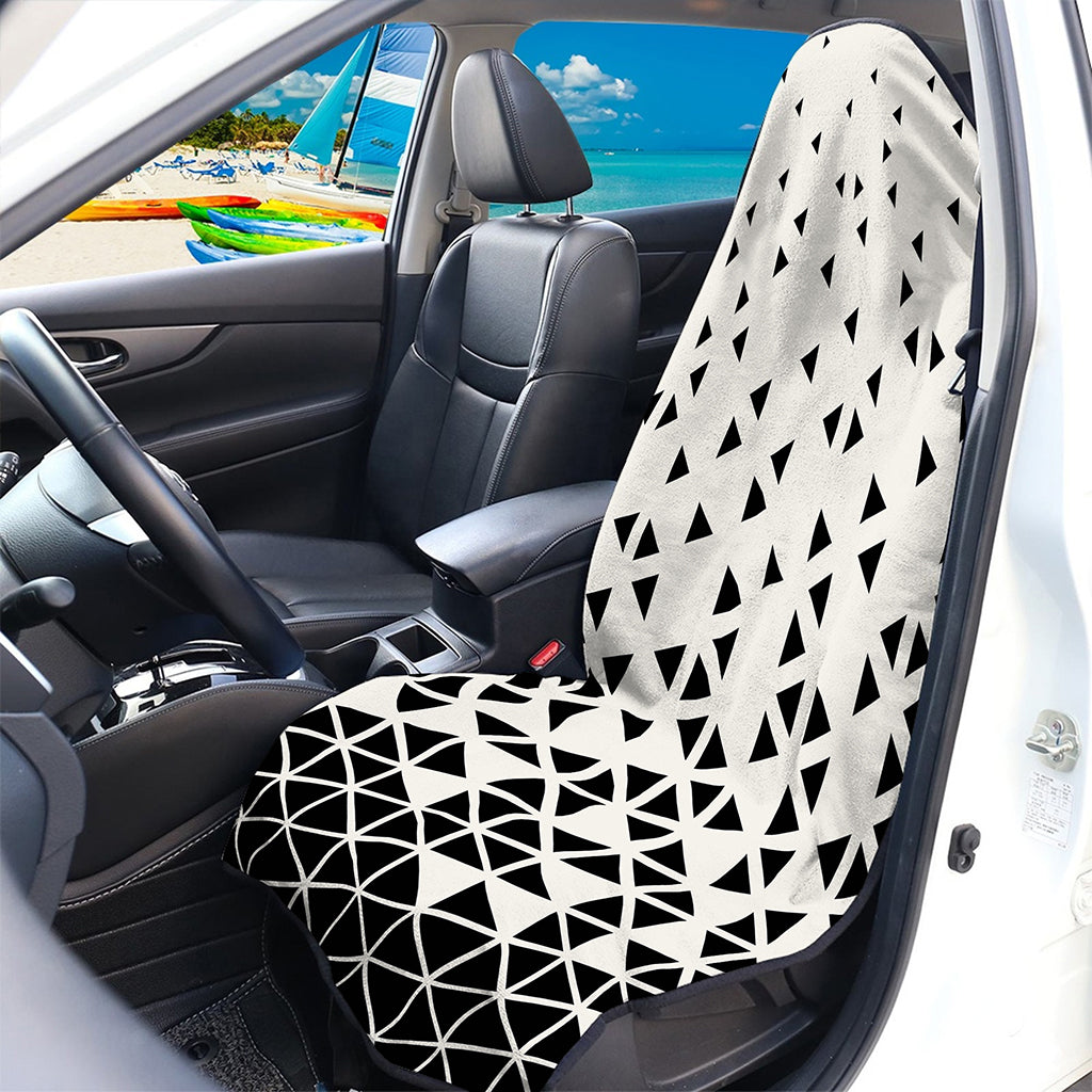 Black And White Geometric Pattern Print Waterproof Car Seat Cover